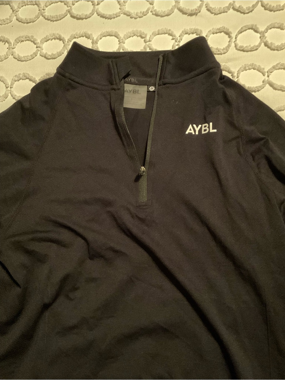 AYBL Black Half-Zip Pullover with White Logo